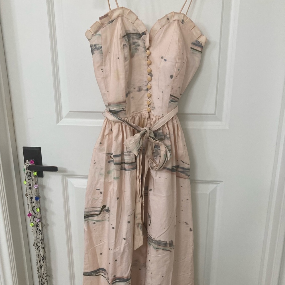 Hand painted vintage strapless dress
